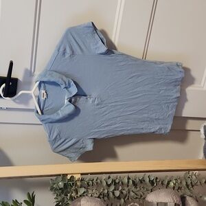 Baby blue crop polo shirt